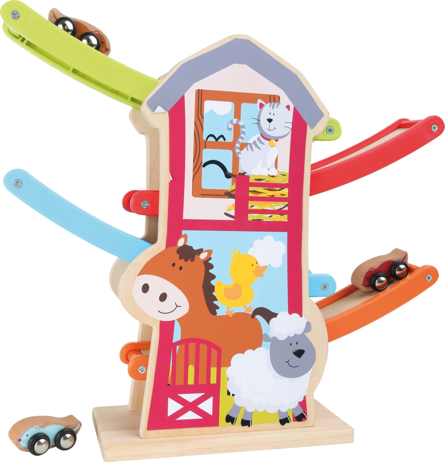 Small Foot Knikkerbaan Boerderij Hout 1 Small Foot Knikkerbaan Boerderij Hout