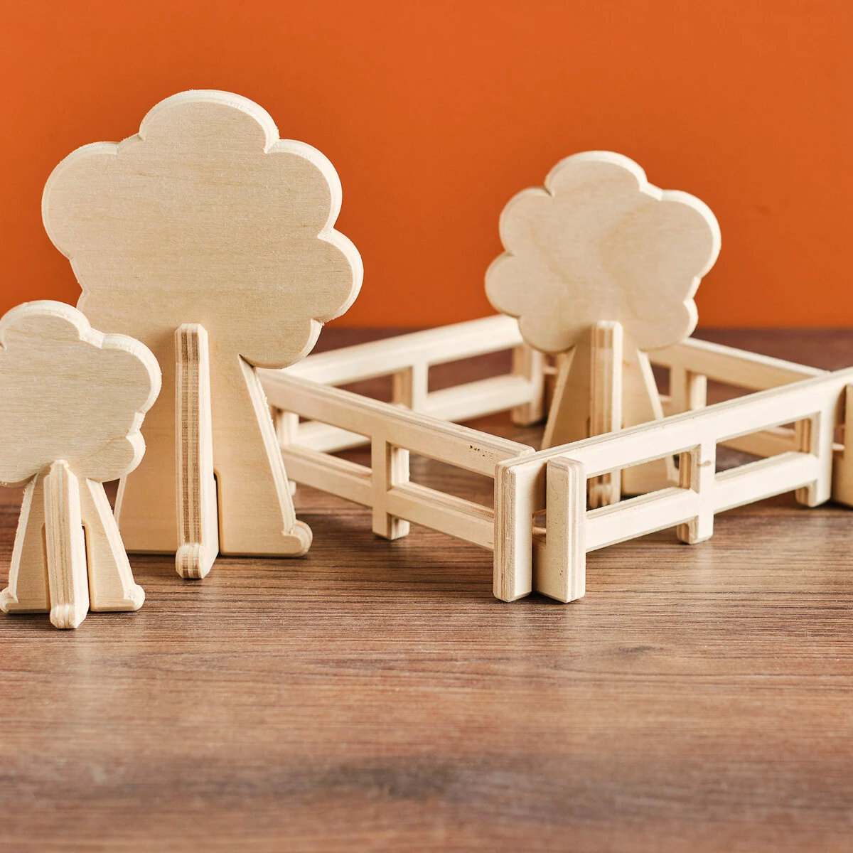 Lovelties Bomen En Hekjes Hout Set 7-delig 2 Lovelties Bomen En Hekjes Hout Set 7-delig - Afbeelding 2