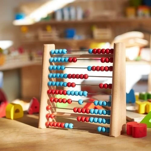 GOKI Telraam 10x10 Blauw/Rood Hout 2 GOKI Telraam 10x10 Blauw/Rood Hout - Afbeelding 2