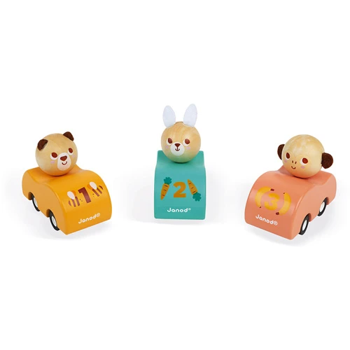 Janod Pull Back Auto Hout 2 Janod Pull Back Auto Hout - Afbeelding 2