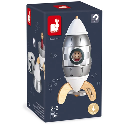 Janod Magneetset Raket Zilver 5 Janod Magneetset Raket Zilver - Afbeelding 5