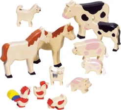 GOKI Boerderijdieren Hout 12-delig
