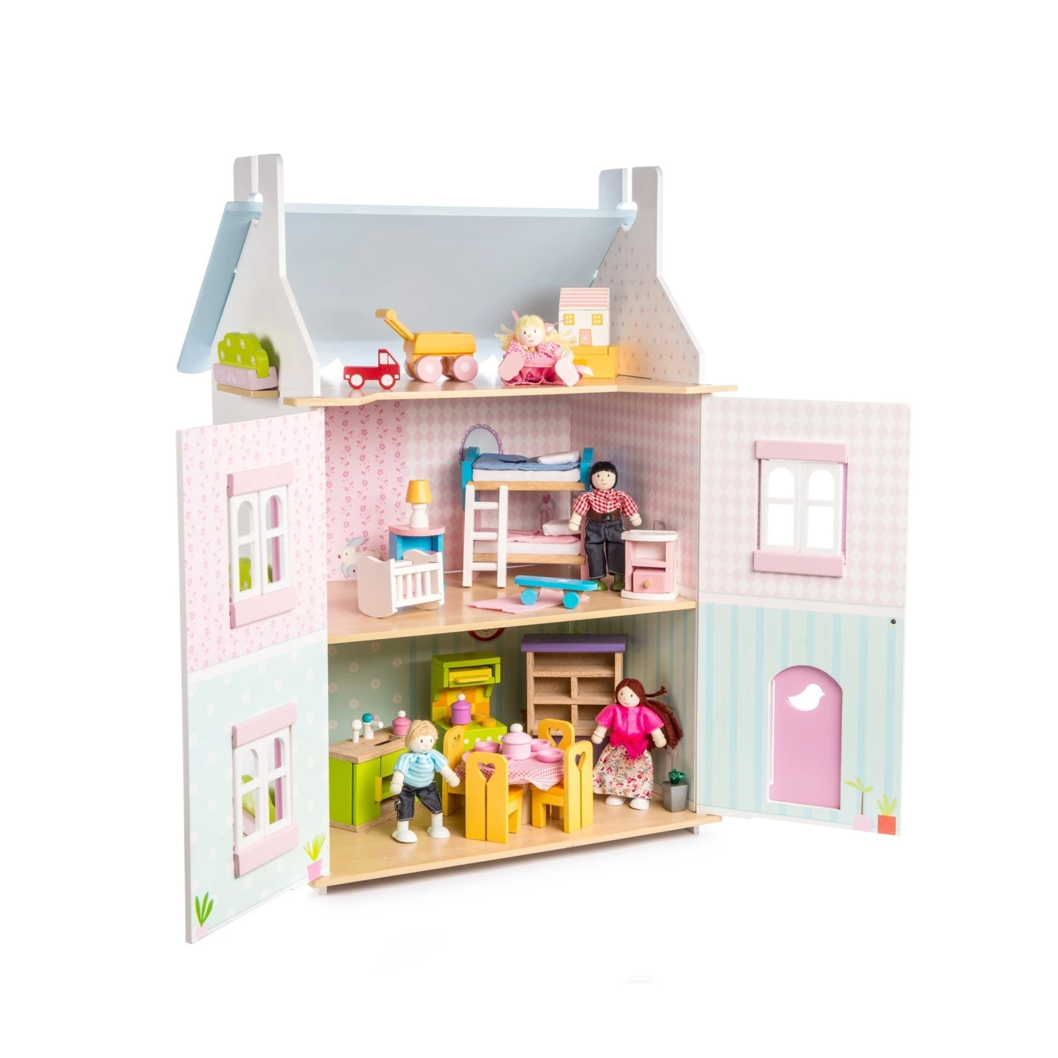 Le Toy Van Poppenhuis Blue Bird Cottage & Furniture 3 Le Toy Van Poppenhuis Blue Bird Cottage & Furniture - Afbeelding 3