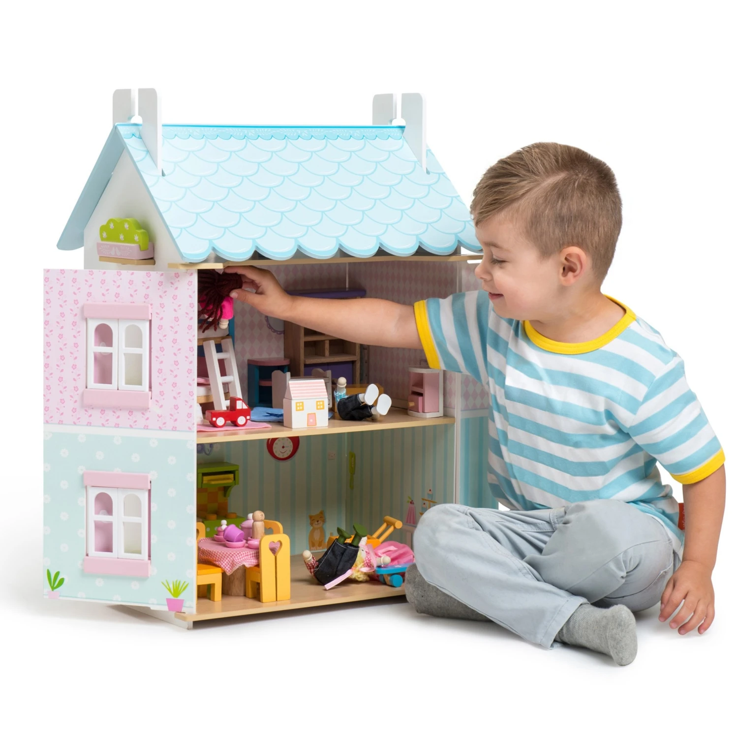 Le Toy Van Poppenhuis Blue Bird Cottage & Furniture 6 Le Toy Van Poppenhuis Blue Bird Cottage & Furniture - Afbeelding 6
