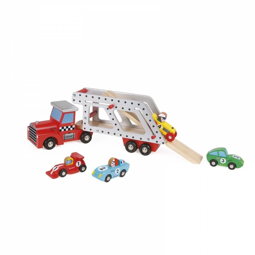 Janod Vrachtwagen Met Racewagens Story Hout 2 Janod Vrachtwagen Met Racewagens Story Hout - Afbeelding 2