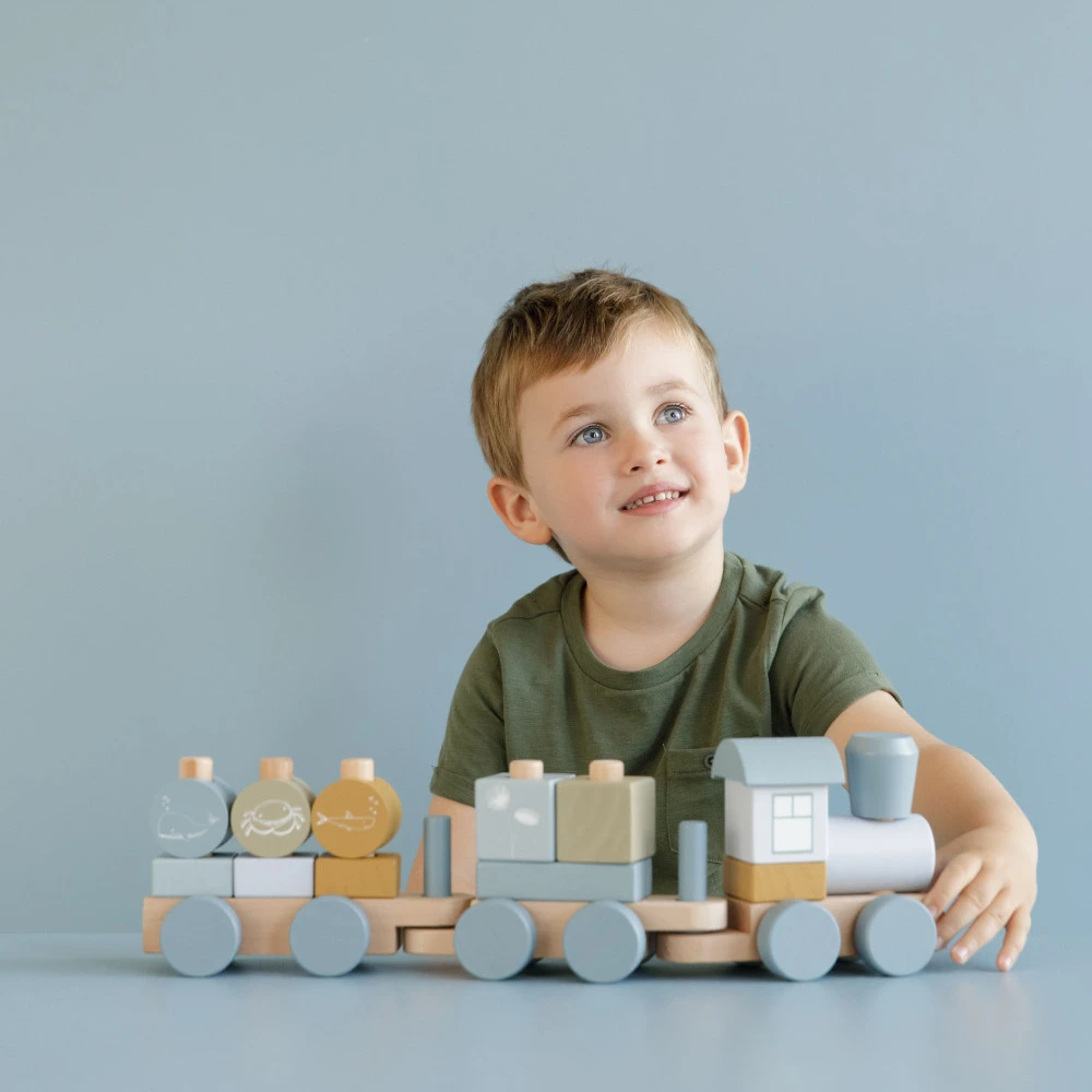 Little Dutch Blokkentrein Ocean FSC 2 Little Dutch Blokkentrein Ocean FSC - Afbeelding 2