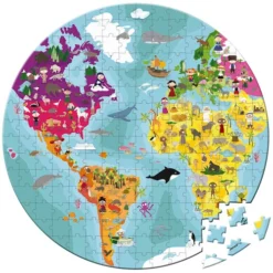 Janod Puzzel Wereld Dubbelzijdig In Opbergkoffer 208 Pcs -Speelgoed Winkel image 345