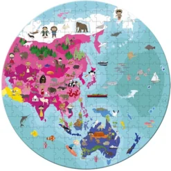 Janod Puzzel Wereld Dubbelzijdig In Opbergkoffer 208 Pcs -Speelgoed Winkel image 346