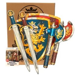 Liontouch Edele Ridder Set 2-delig Zwaard/Schild/Bijl Blauw En Rood